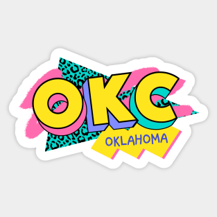 Oklahoma City Retro 90s Logo Sticker